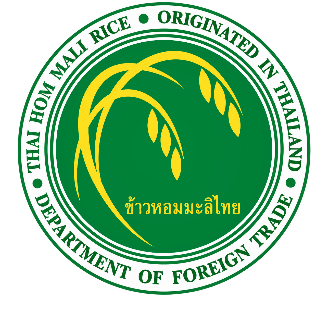 Thai Hom Mali Rice originated in Thailand seal